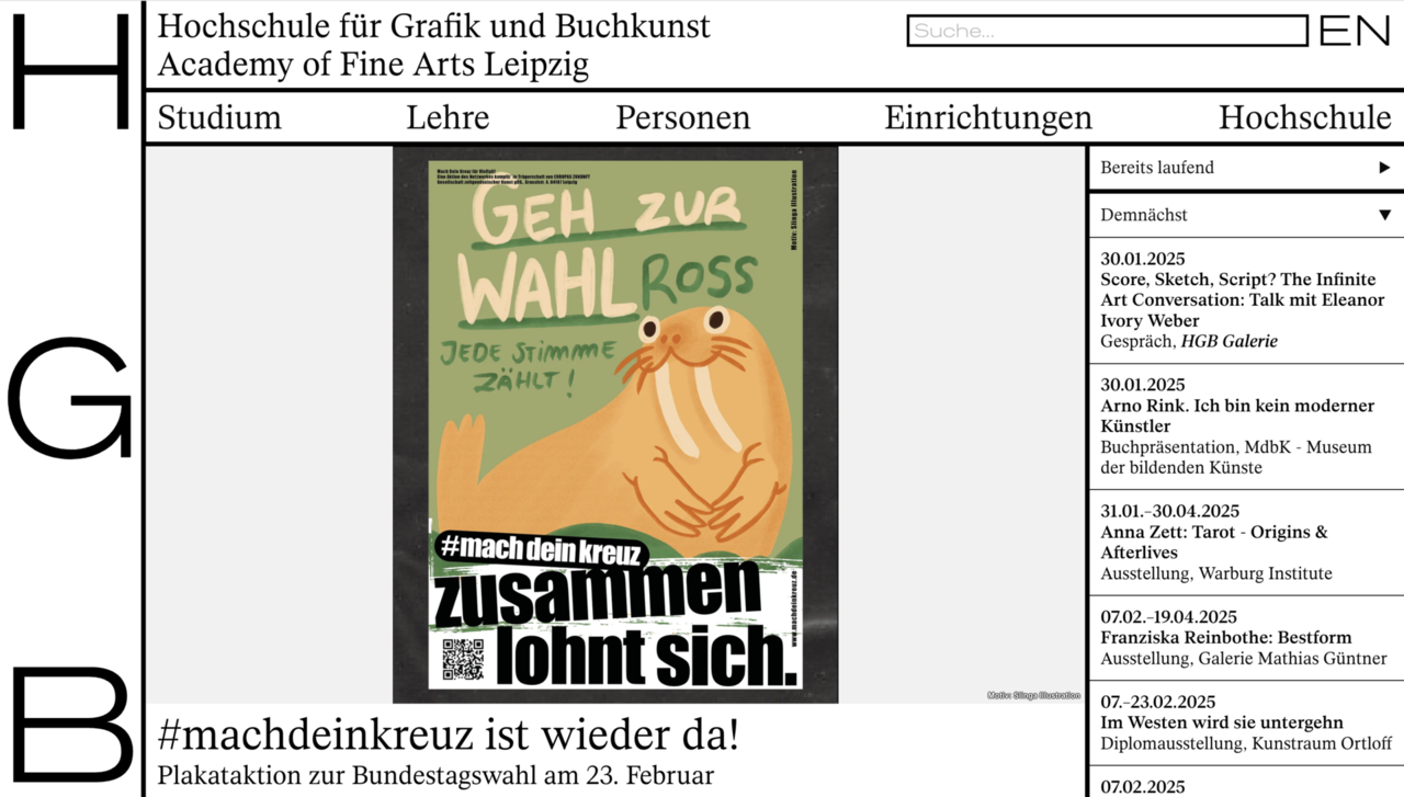 Screenshot der Website