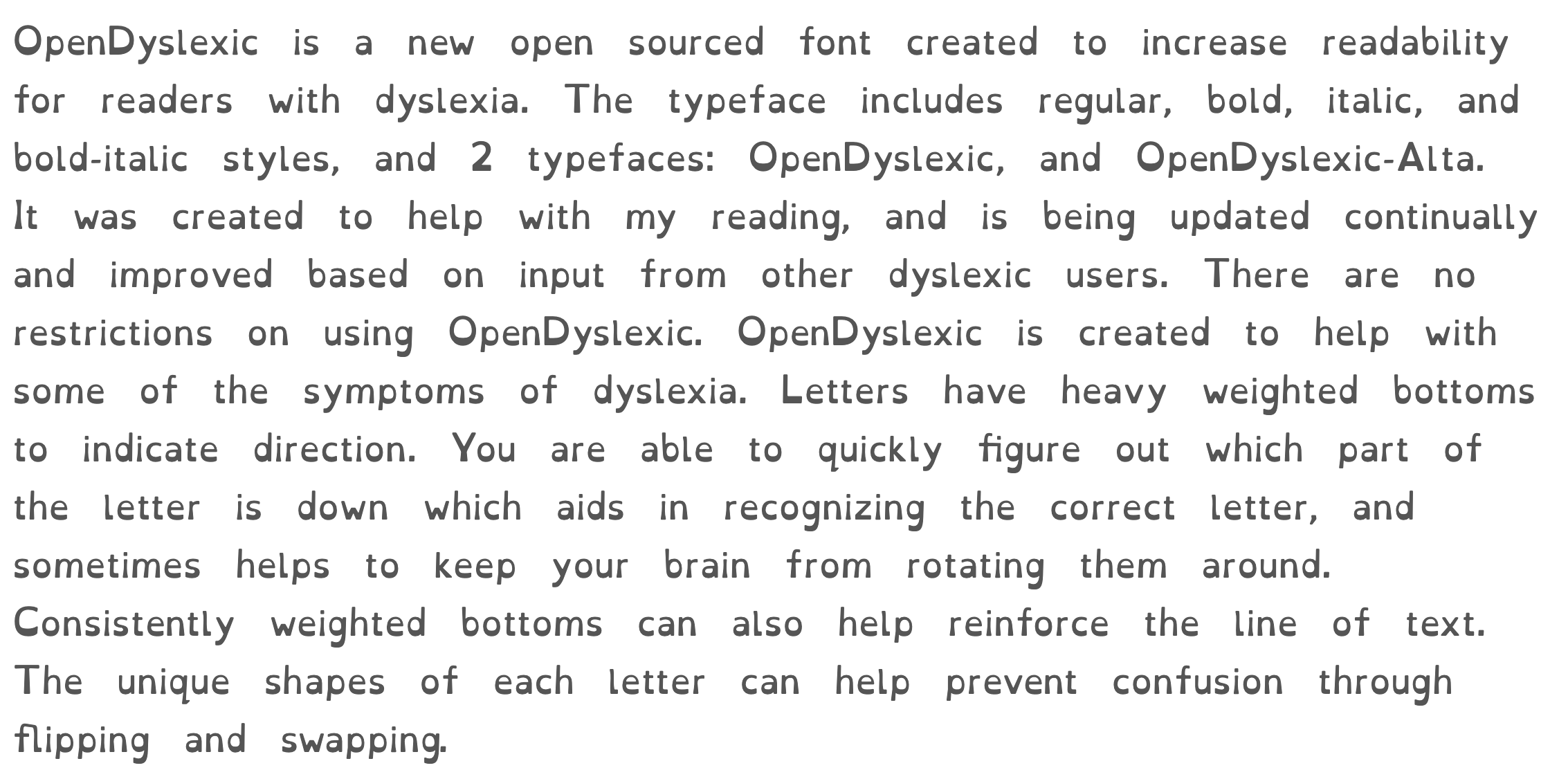 OpenDyslexic Schrift