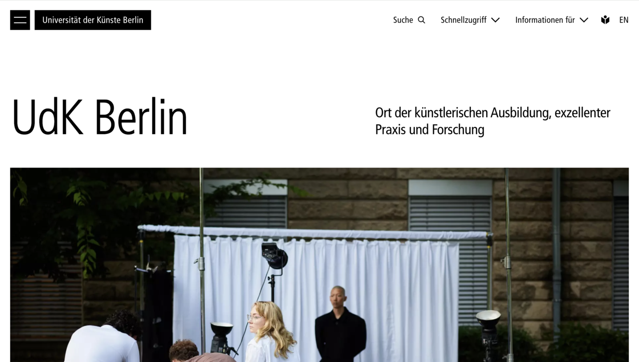 Screenshot der Website